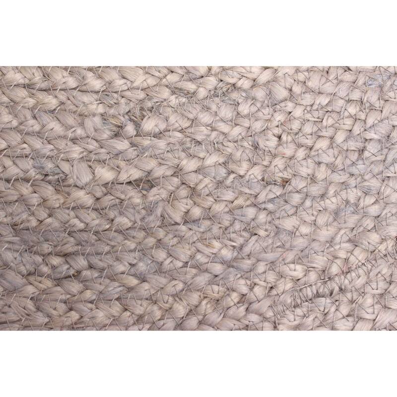 ECARPETGALLERY Braided Weave Palas Denizli Grey Jute Rug - 3'0 x 3'0