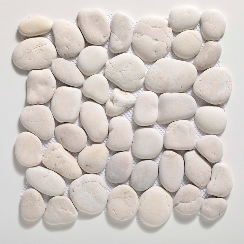 Cruz Bay Studio XP3P Classic Pebble - 11" x 11" Pebble and Rock Floor - White Natural
