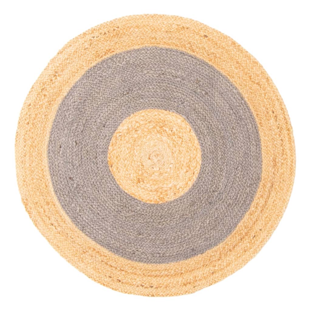 ECARPETGALLERY Braided Weave Palas Denizli Dark Grey Jute Rug - 3'0 x 3'0