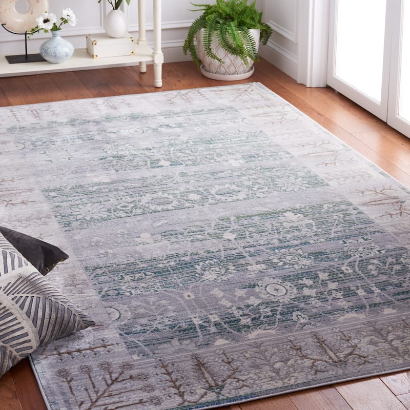 SAFAVIEH Valencia Cecile Oriental Distressed Rug - 5' x 8' - Grey/Green