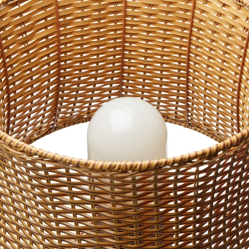 Havenside Home Pocologan 59.5-inch Outdoor and Indoor Basket-weave Floor Lamp - 16.25"L x 16.25"W x 59.5"H