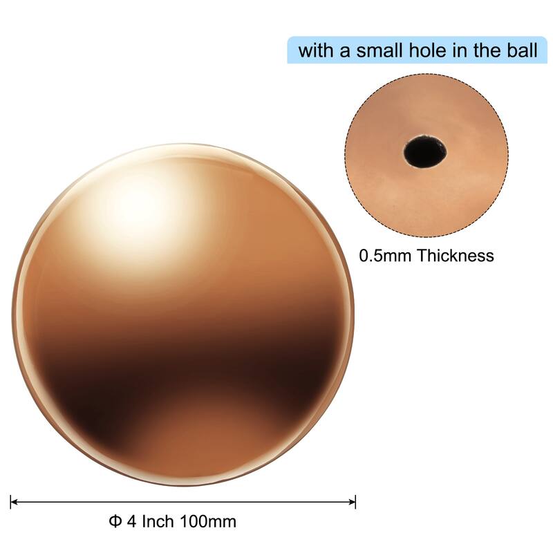 Gazing Ball Stainless Steel Gazing Globe Mirror Sphere - Rose Gold - 4 Inch Dia - 4 Inch Dia