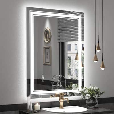 24x32 Inch Frameless LED Bathroom Mirror,Smart Mirror - White