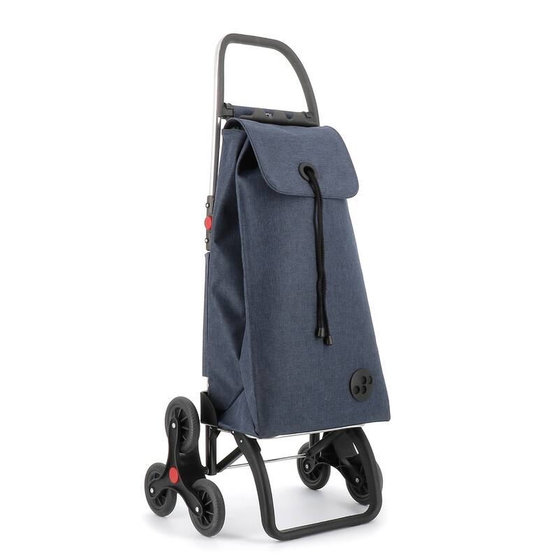 Rolser I-Max Tweed 6 Wheels Stair Climbers Foldable Shopping Trolley - 19.09 in. W x 42.32 in. H x 15.16 in. D - Navy