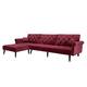 2 Pieces Convertible Reversible Sectional Sofa Velvet Sofa Sleeper Chaise
