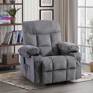 Manual Rocking Upholstered recliner Chair with Heated and Massage