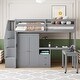 preview thumbnail 41 of 55, Space-Saving Multifunctional Loft Bed with Wardrobe, Stairs, Bookshelf, Drawers, Desk for Kids & Teens, Twin Size