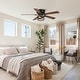 preview thumbnail 3 of 17, 48" Antique Wooden 5-Blade Black Flush Mount Ceiling Fan with Light