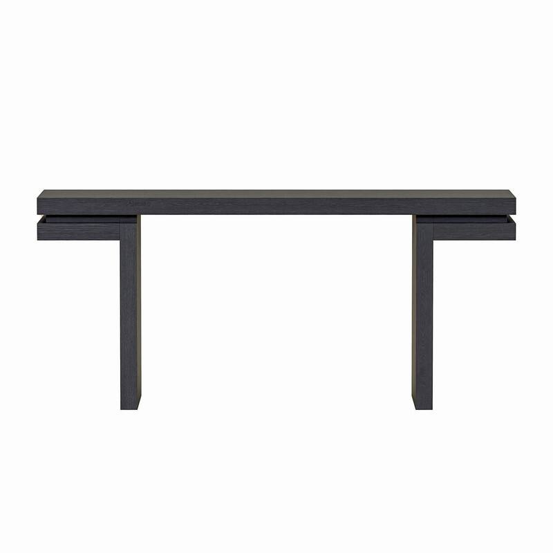 Extra Wide Real Wood Veneered Console Table for Minimalist Living Room Entryway or Hallway Decor