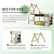 preview thumbnail 8 of 18, Twin over Twin Bunk Bed with White Storage Staircase and Blackboard