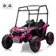 preview thumbnail 7 of 30, 24V 2 Seater Kids Ride On Utv, 4WD Electric Truck with Sun Shade Pink