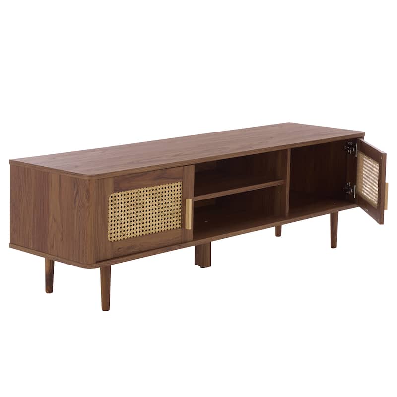 SAFAVIEH Home Ders 2-Shelf 2-Door Sideboard/TV Stand - 55"W x 16"D x 18"H