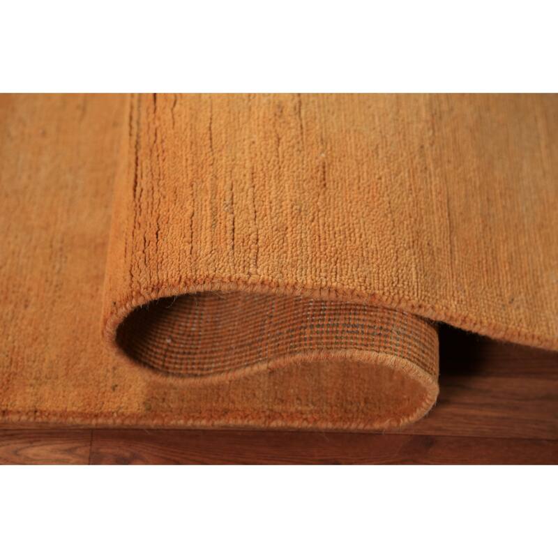 Orange & Yellow Gabbeh Modern Area Rug Handmade Wool Carpet - 4'11" x 6'6"