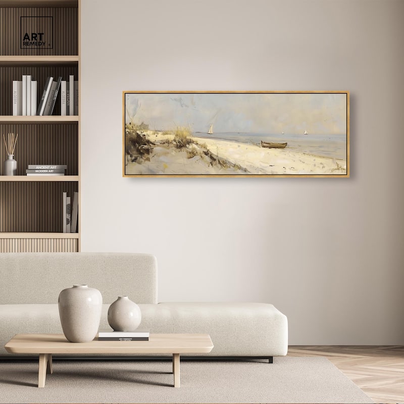 By the Sea Panoramic Canvas by Art Remedy