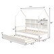 preview thumbnail 3 of 7, Gymax Twin House Daybed with Trundle Wooden Bed 8 Storage Shelf