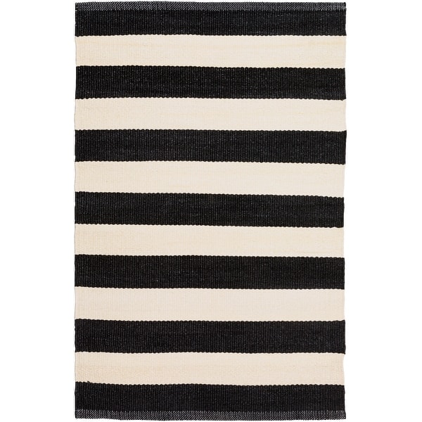 slide 2 of 11, Jonas Hand Woven Casual Stripe Indoor/Outdoor Area Rug 2' x 3' - Black