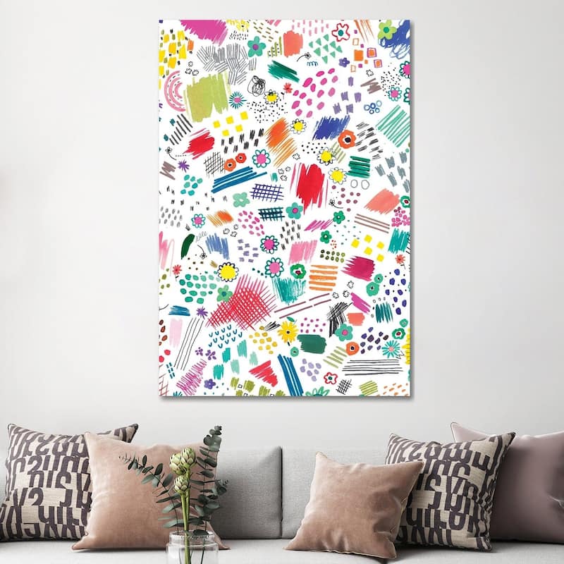 iCanvas "Kids Cute Scribbles" by Ninola Design Canvas Print