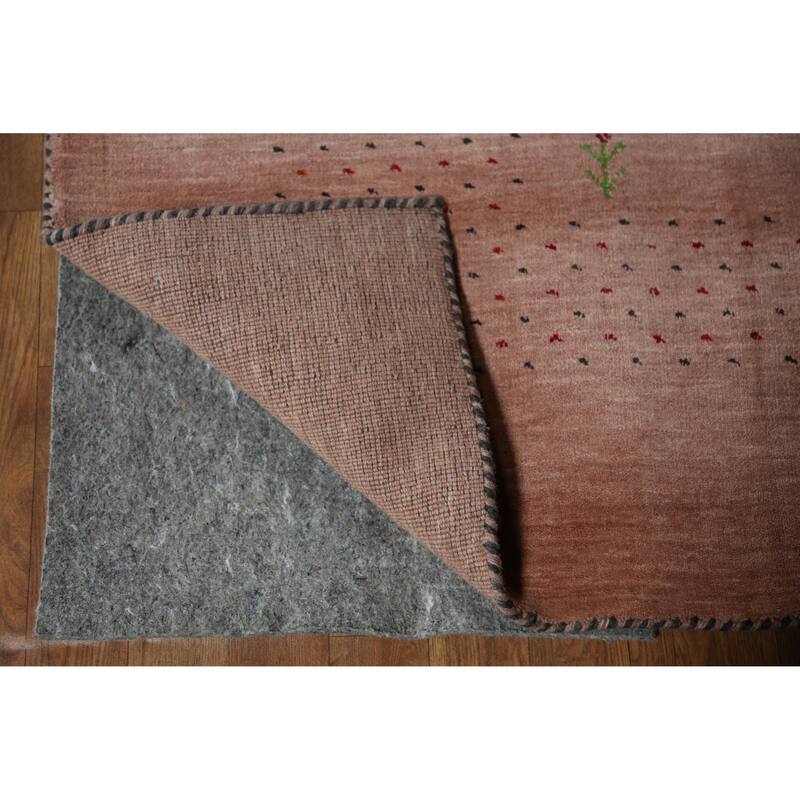 Hand Knotted Oriental 100% Wool Carpet Tribal Tribal Peach Gabbeh Area Rug - 9' 11'' X 8' 3''