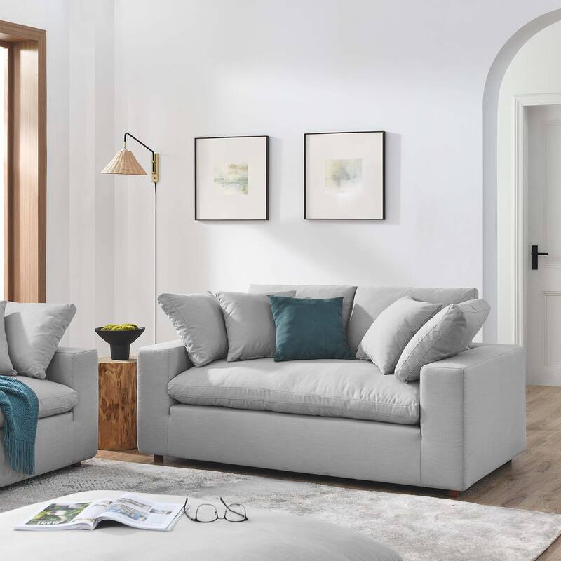 Commix Down Filled Overstuffed Loveseat - N/A - Light Gray