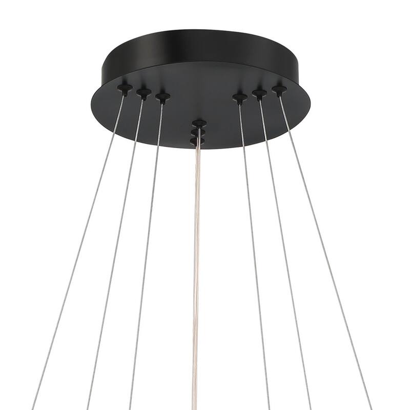 3-Light Unique Tiered LED Chandelier - 18.9'' H x 19.88'' W x 19.88'' D