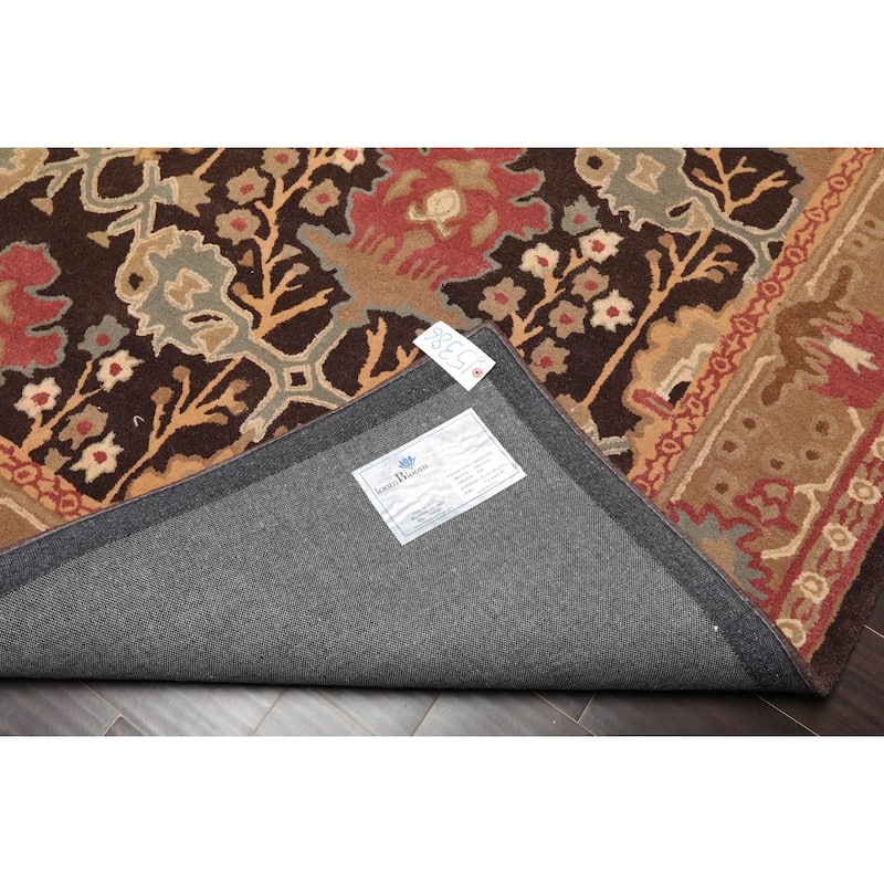 Hand-tufted Brown Oriental Wool Area Rug