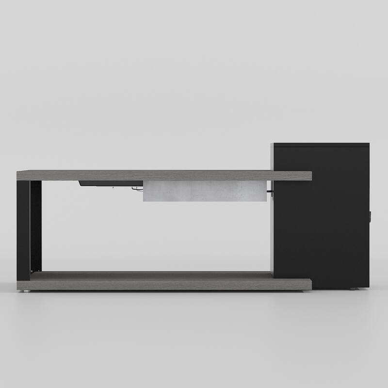 Outdoor Propane Fire Pit Table w/Hidden Tank Cabinet 50,000 BTU Gas Fire Table for Patio Deck CSA Certified