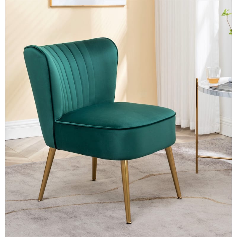 Us Pride Furniture Sauter 23.2" Wide Mid-Century Modern Microfiber Accent Chair - Green