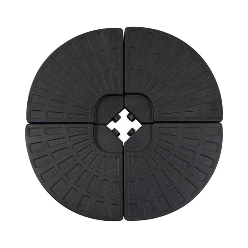 Heavy Duty 4 Piece Umbrella Base Weight Set for Offset Cantilever and Market Umbrellas Black HDPE Outdoor Patio Garden - Black