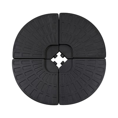 Heavy Duty 4 Piece Umbrella Base Weight Set for Offset Cantilever and Market Umbrellas Black HDPE Outdoor Patio Garden
