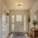 preview thumbnail 2 of 11, Uolla Modern Glam 4-Light Drum Warm Brass Semi Flush Mount Textured Glass Ceiling Light - D 15.5"* H 6.5"