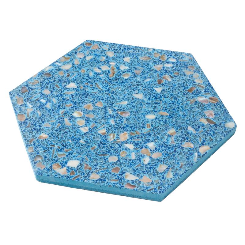 Amalfi 9x8 in. Glossy Shell, Terrazzo Hexagon Wall and Floor Tile (1.8 sq ft/case, 5-Pack)