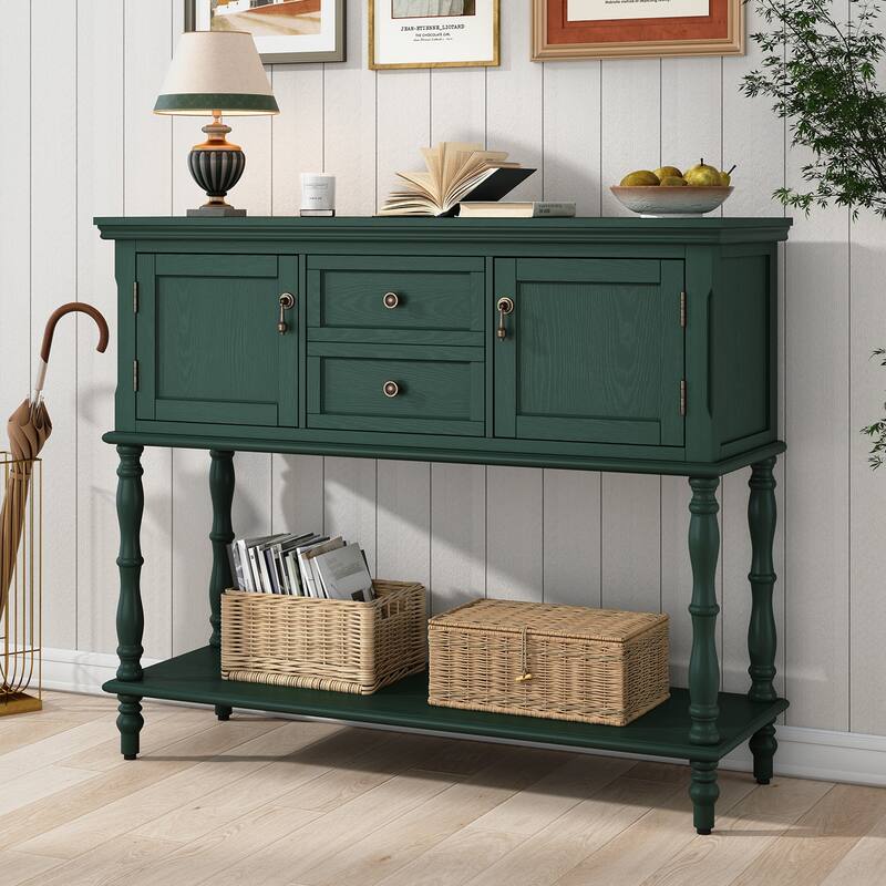 Farmhouse Wood Console Table - Green