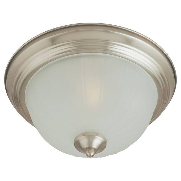 slide 1 of 1, Maxim Frosted Shade 3-light Nickel Essentials 583x Flush Mount Light