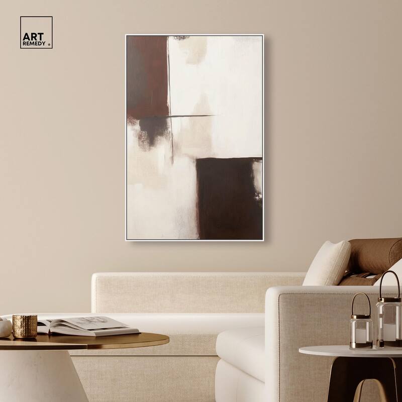 Burgundy and Beige Canvas by Art Remedy