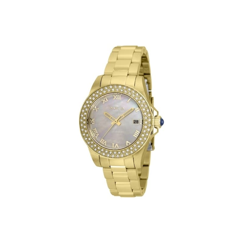 Invicta Women's 36073 Angel Quartz 3 Hand White Dial Watch - Mother of Pearl