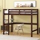 preview thumbnail 1 of 5, Espresso Twin Size Wood Loft Bed with Built-in Desk and Guardrails Twin - Espresso