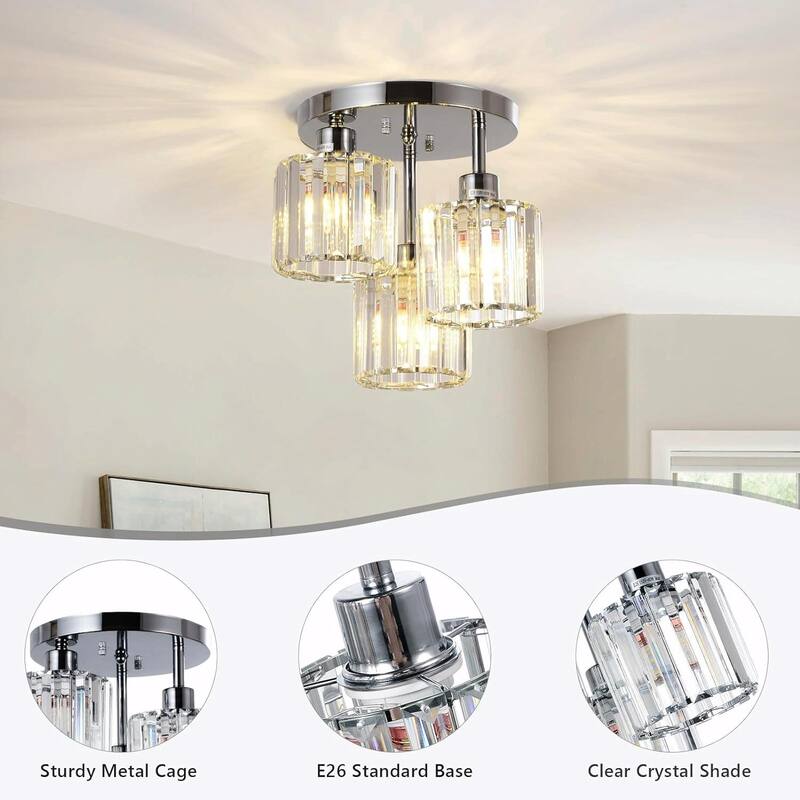 Gorgeous Crystal Ceiling Light Fixture - Elegant Design, Wide Application
