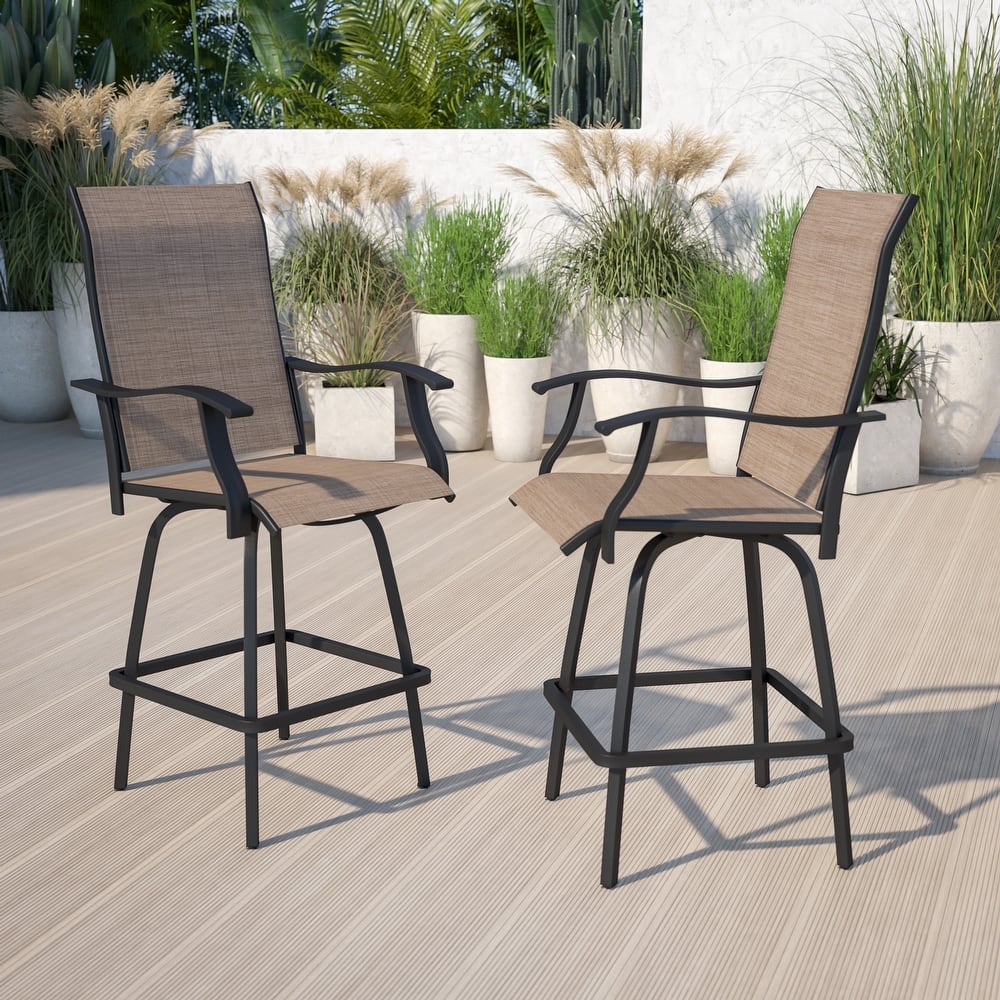 30" All-Weather Patio Swivel Outdoor Stools, Set of 2 - Garden Chair