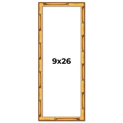 9x26 Frame Gold Bamboo Solid Wood Picture Frame | 1 Inch Moulding