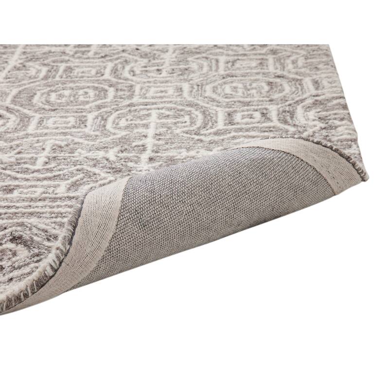 Edison Grey and Ivory Area Rug - 6' x 9'