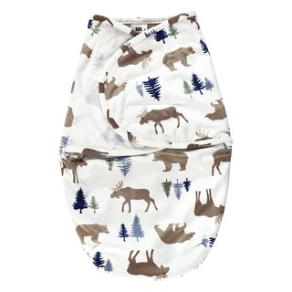 Hudson Baby Infant Boy Plush Faux Fur Swaddle Wrap, Moose Bear, 0-3 Months - Moose Bear - 0-3 Months