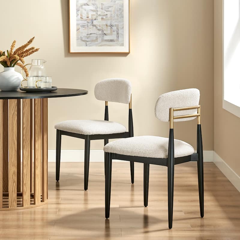 NPD Furniture Verna Boucle Dining Side Chair (Set of 2)