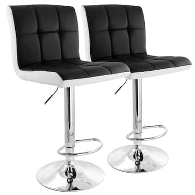 2 Piece Tufted Bar Stool with Chrome Base