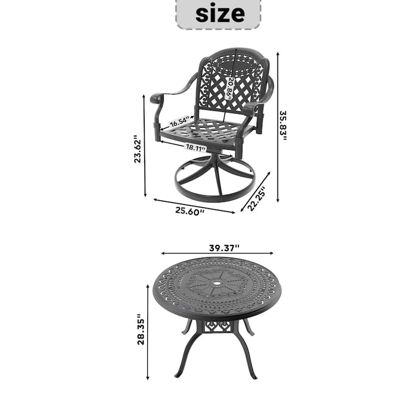 5-Piece All-Weather Cast Aluminum Dining Set