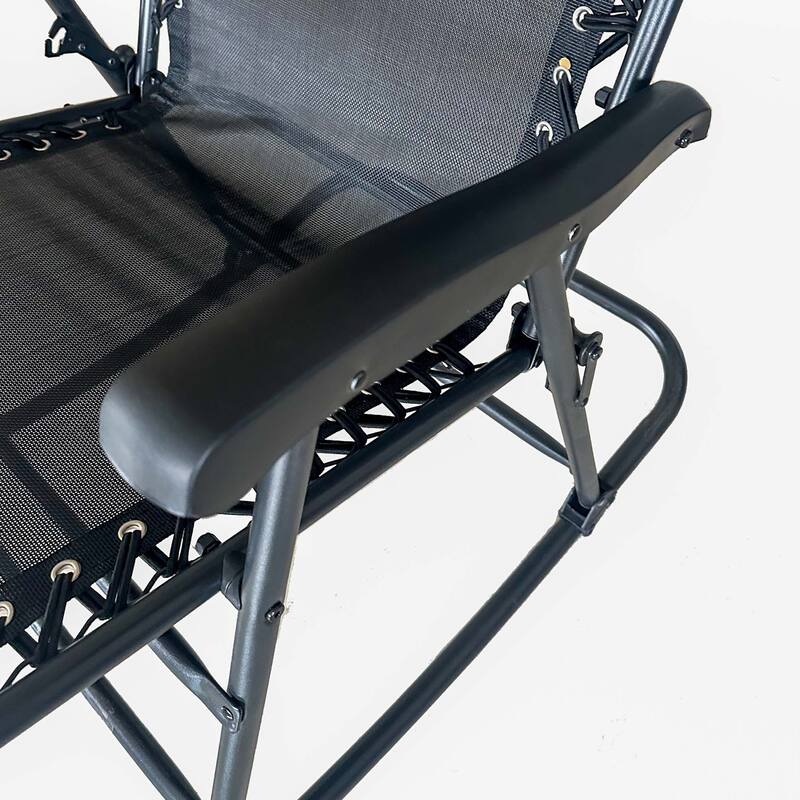 Patio Set of 2 Folding Leisure Rocking Chair Set, Durable Weather-Resistant Construction