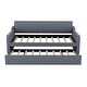preview thumbnail 9 of 10, Upholstered Bed Twin Size Daybed with Trundle and USB Charging Design, Livingroom Daybed with Pull-out Sofa Bed, Gray