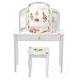 preview thumbnail 2 of 7, White Kids Vanity Table Set with Tri-Folding Mirror and Large Drawer Perfect for Girls - 27.5"L x 13.5"W x 38"H