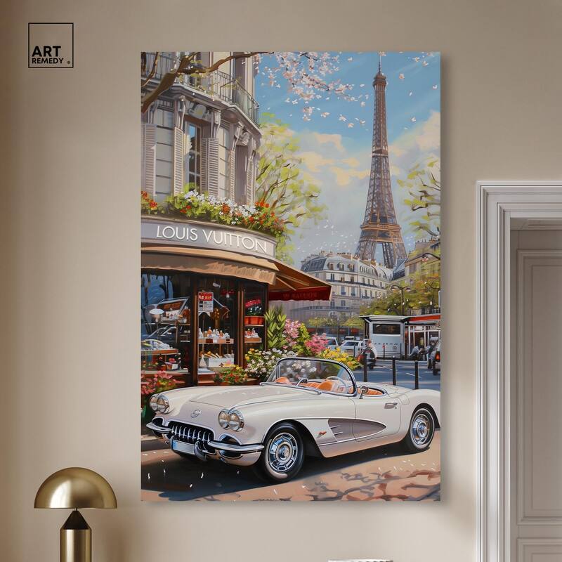A View of Paris from the Car Canvas by Art Remedy, Gallery Wrapped