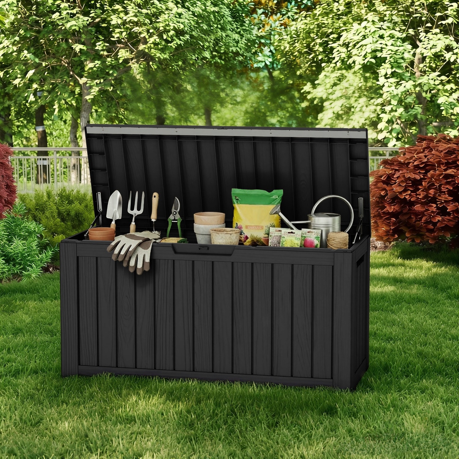 sumyeg Resin Outdoor Storage Deck Box with Lockable Lid