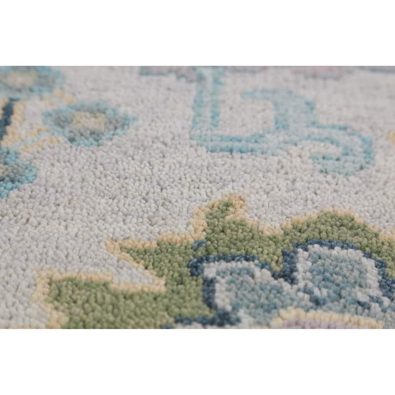 Hand Knotted Oriental 100% Wool Carpet Transitional All-Over Greys & Charcoal Oushak Area Rug - 10' 0'' X 8' 0''
